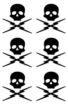 Death Proof Skull Vinyl Decals Phone Helmet Small Stickers Set Of 6 • $4.99