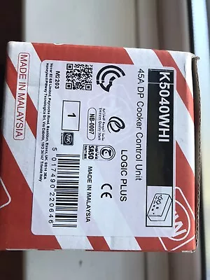 £20 • Buy MK K5040 WHI 45A Cooker Control Unit With Surface Mounting Box