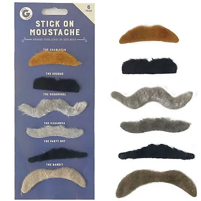 Stick On Fake Moustaches Halloween Mexican Party Fancy Dress Props Tashes G5577 • £3.39