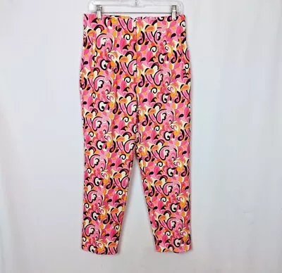 Zara Size Large Print Floral Paisley '70s Retro Straight Leg Pleated Pants • $25