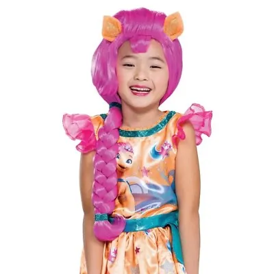 My Little Pony Kids Sunny Starscout Halloween Costume Pink Braided Wig #4832 • $11.50