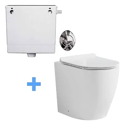 Comfort Height Back To Wall BTW Toilet Rimless WC Pan And Concealed Cistern New • £189.99