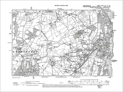 Colwall Stone Upper Wyche Old Map Herefordshire 1905: 36NW-NE • £18.99