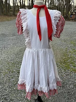 Square Dance Dress Red White M/L Cottage Prairie Coquette Western Rockabilly • $98