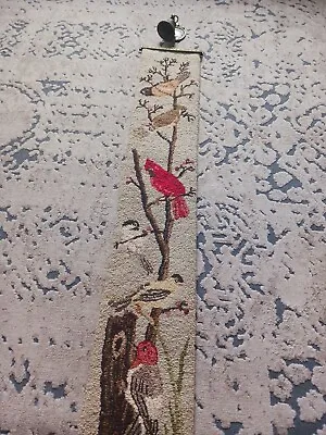 Antique Needlepoint Birds Bell Pull With Brass & Backing 36”x6” • $38.25
