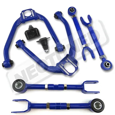 For 03-06 G35 Coupe Blue Adjustable Front+Rear Upper Camber+Toe Traction Arm Kit • $279