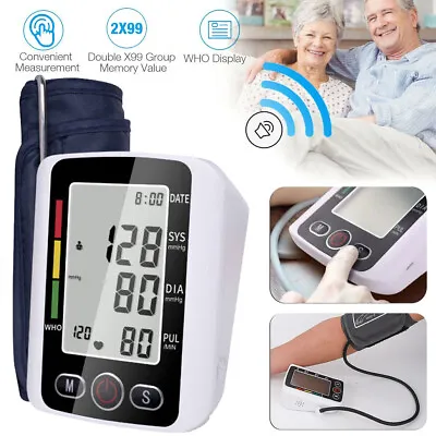 Blood Pressure Monitor Digital Upper Arm BP Machine Accurate BP Cuff LCD Display • $21.95