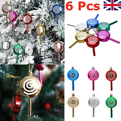 6X Christmas Tree Hanging Ornament Lollipop Candy Cane Pendant Xmas Party Decor • £5.49
