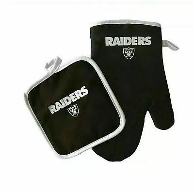 Las Vegas Raiders Oven Mitt Glove + Pot Holder Set Cooking Great Grilling Gift • $4.75