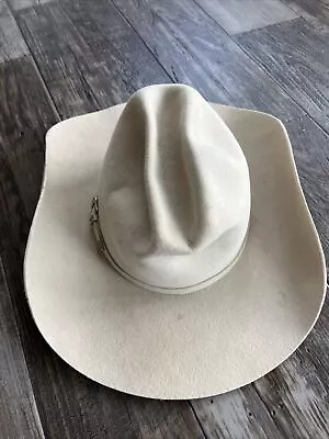 Vintage USA Made RESISTOL Cowboy Hat HONDO Western 7-3/8 Off-white XX Wool • $95