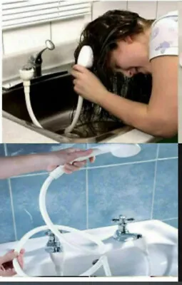 £6.99 • Buy Single Tap Shower Spray Hose Bath Pipe Tub Sink Spray Attachment Head Washing