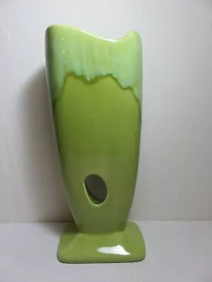 Vintage Royal Haeger Green Drip Glaze Keyhole Tall Vase • $21.87