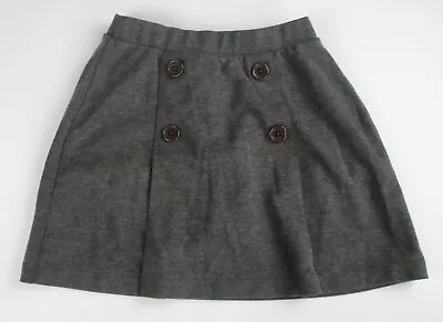 LANDS END Gray School Uniform Ponte Button Front Skort Girls 7 *GC* • $12.50