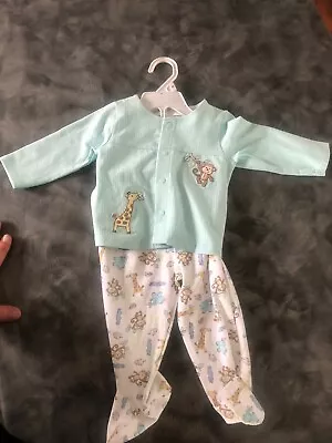 Vitamins Baby Blue Long Sleeve Footed 2 PC Outfit 6M • $6