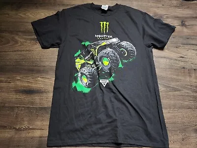 Monster Jam Mens M Monster Energy Truck Graphic Logo Black Tee Shirt • $18.99