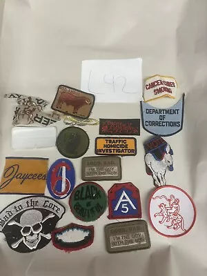 VINTAGE LOT OF 20 PATCHES FUNNY. GREAT ASSORTMENT!!! Some Military • $12