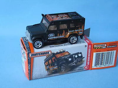 Matchbox Land Rover 110 Defender Black Body Toy Model Car 70mm Boxed 4x4 Explore • £13.99