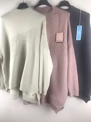 $43.99 • Buy New Billi Soft Oversized Ribbed Jumper Sweater Pullover Top Uk 10 - 14 Us 8 -10