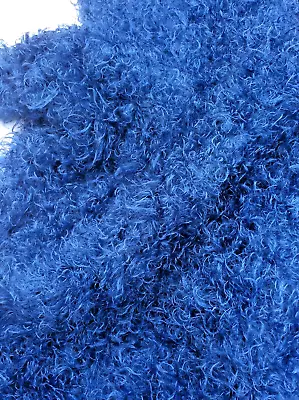 Shaggy Blue  Fur  Fabric -Make A Pillow Blanket Shawl Cape 1  1/6 Yds 56  Wd • £10.61