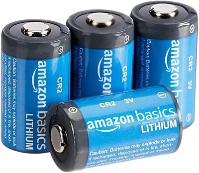 Amazon Basics 4-Pack CR2 Lithium Batteries 3 Volt Long Lasting Power Low Self-Di • $27.05