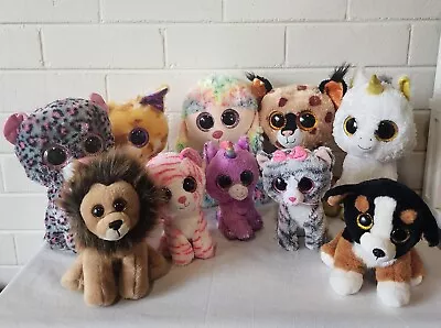 TY Silk Beanie Boo's 10x Plush Soft Toy Assorted Animal Bundle Lot • $59.99