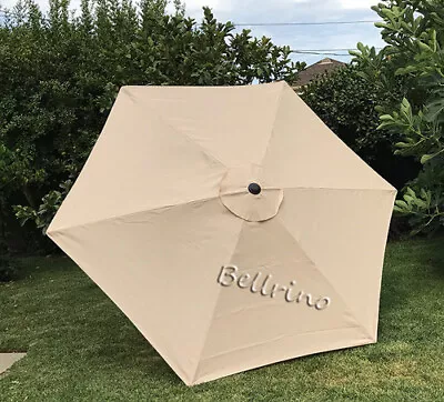 BELLRINO Patio Umbrella 9 Ft Replacement Canopy For 6 Ribs Beige Color • $27.99