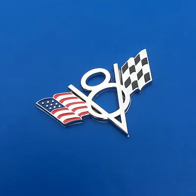 $4.95 • Buy V8 US Logo USA Flag Car Chrome Trunk Metal Emblem Badge Decal Sticker Auto 3D