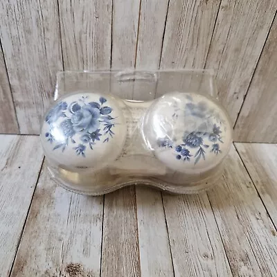 £24.99 • Buy Porcelain Door Knobs For Old Doors (Pair) Blue And White Floral Design Brass