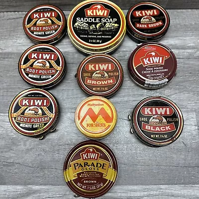 Vintage Meltonian KIWI Shoe Polish Tins Lot Of 10 • $24.99