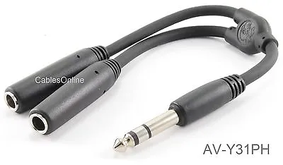 6-inch Pig-Hog Stereo 1/4  Male To Dual Stereo 1/4  Female Audio Y-Splitter • $9.95