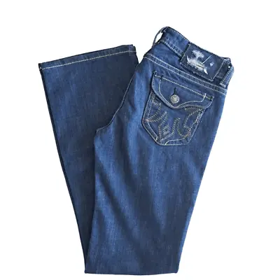 MEK Denim Chicago Bootcut Jeans 29x34 Flap Pocket Embellished Cowboy • $32
