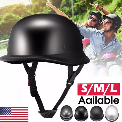$37.69 • Buy German Motorcycle Half Helmet Unisex, Low Profile Beanie Retro Helmet S/M/L USA