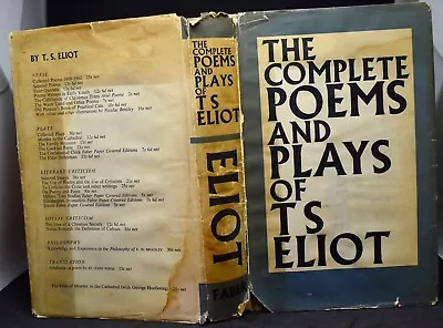 The Complete Poems And Plays Of T.S. Eliot – 1969 – 1st Edition • $50