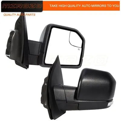 MIROZO Power Heated Turn Signal Right+Left Side Mirrors For 2015-2020 Ford F-150 • $105.98
