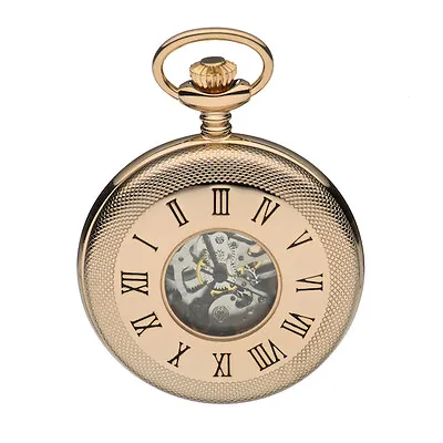 Mount Royal Rose Gold Plated Half Hunter Pocket Watch Mechanical Ref B45 • $120.54