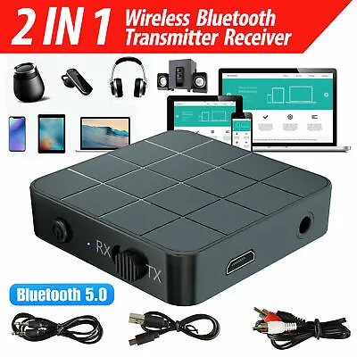 £6.39 • Buy 2in1 Wireless USB Bluetooth 5.0 Audio Transmitter Receiver Adapter Aux TV PC Car
