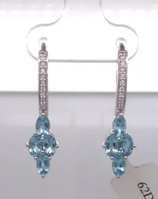 Santa Maria AQ/ Diamond Lever Back Earring • $497
