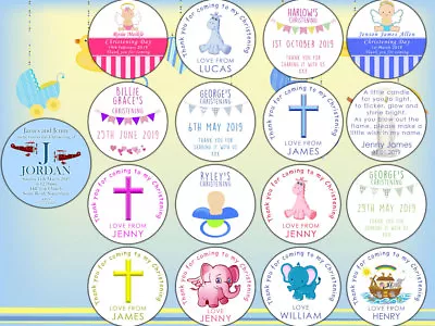 £2.39 • Buy Personalised Christening Or Baptism Stickers For Sweet Cones. Fast Delivery