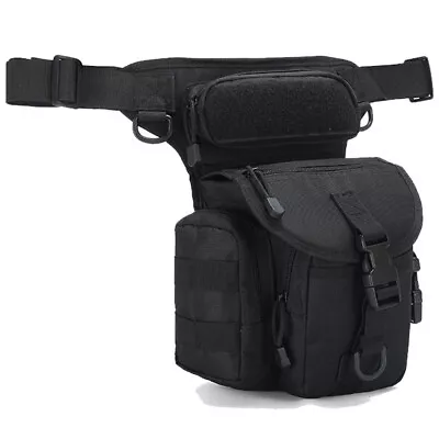 Waterproof Tactical Drop Leg Bag Hiking Backpack Military Waist Belt Molle Pouch • $28.58