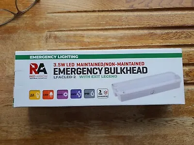 Emergency Bulkhead  LED Maintained/Non-Maintained 6500K IP65-LFACLED-2 RED ARROW • £11