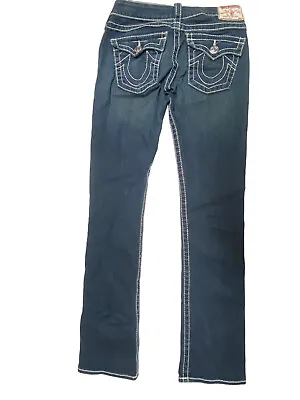 True Religion Size 29x33 Women's Disco Billy Big T Stretch Dark Wash Jeans • $21.24