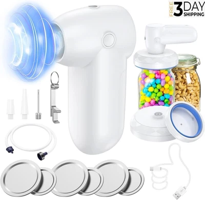 $16.99 • Buy 2in1 Handheld Electric Mason Jar Vacuum Sealer Kit 70kPa Powerful    Inflate US