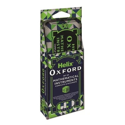 £6.45 • Buy Helix Oxford Maths Set Mathematical Instruments Compass Protractor Green Geo