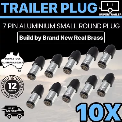 10x TRAILER PLUG 7 PIN SMALL ROUND FEMALE ADAPTER CONNECTOR CARAVAN BOAT Camper • $46.95