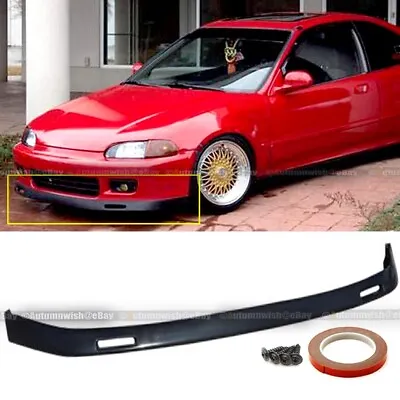 Fits 92-95 Honda Civic 2DR 3DR PU Polyurethane BYS Style Front Bumper Chin Lip • $59.99