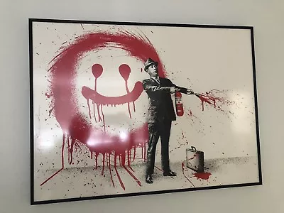 Mr. Brainwash Spray Happiness - Original Print Red - 22.5” X 30” Original • $9999