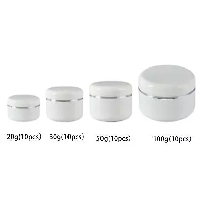 10x Round Pot Jars   Empty Samples Containers With Lid For Creams • £9.05