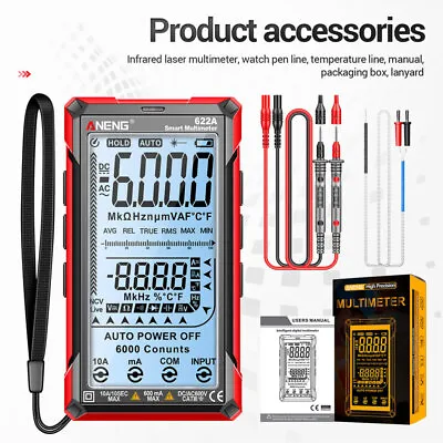 LCD Screen Multimeter 6000 Counts AC/DC Voltage Tester Current Resistance Meter • £17.99