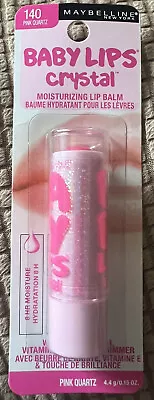 Maybelline New York Baby Lips Crystal Lip Balm Pink Quartz [140]0.15 Oz Shimmer • $9.99