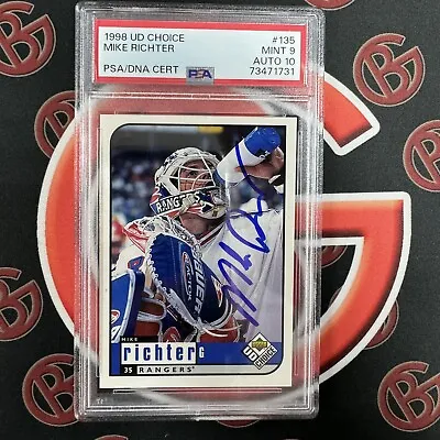 1998 Mike Richter UD Choice #135 NY Rangers Autographed PSA MINT 9 AUTO 10 • $99.99